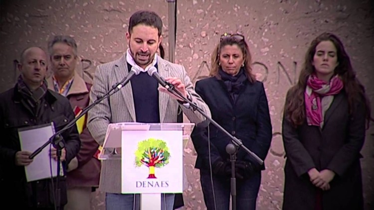 Santiago Abascal, actualment líder de Vox, en un acte de la Fundació Denaes durant la seua presidència| Fundación Denaes