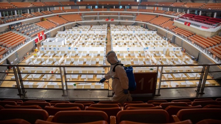 Poliesportiu de Wuhan convertit en hospital (Getty images)