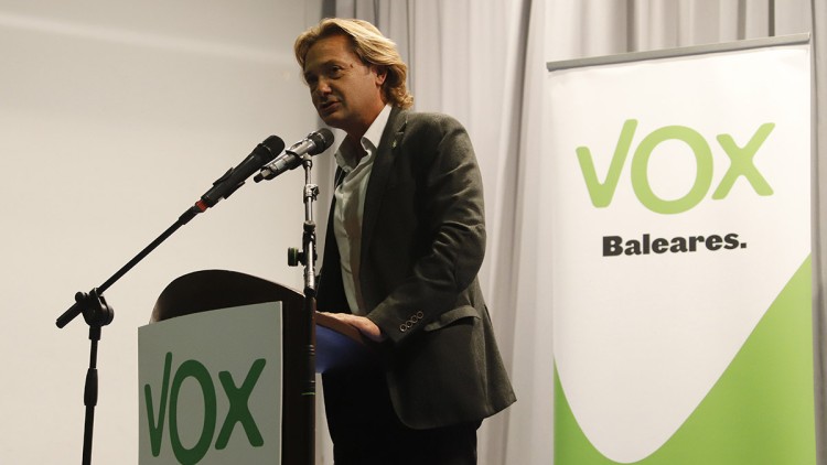 El diputat balear Jorge Campos, de Vox, en un acte a Palma. Europa Press