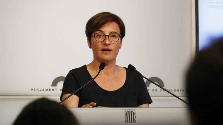 La diputada Marta Ribas durant una roda de premsa el 25 de juny de 2020. Agència Catalana de Notícies