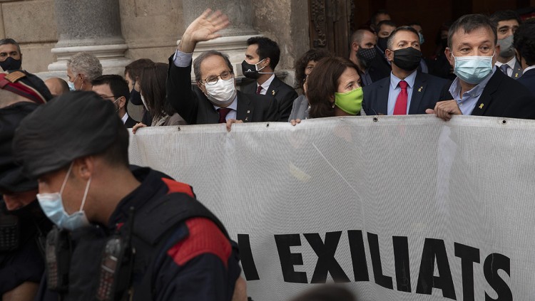 Quim Torra abandona el Palau de la Generalitat el dia en què és inhabilitat en ferm. Jordi Play